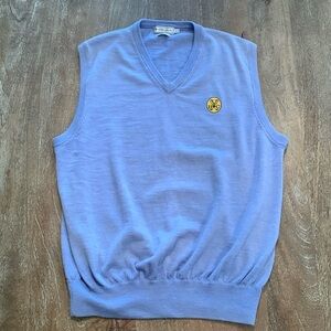 Peter Millar Large Merino Wool V-Neck Sweater Vest Light Blue from Yeamans Hall